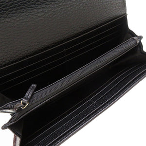 未使用 グッチ GGマーモント 456118 GGスプリーム レザー ベージュ ブラック 黒 2つ折り長財布 財布 0058【中古】GUCCI