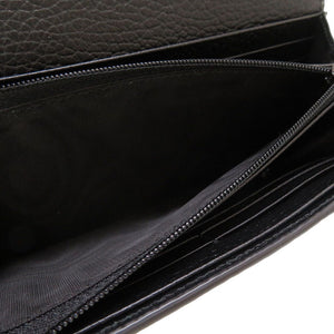未使用 グッチ GGマーモント 456118 GGスプリーム レザー ベージュ ブラック 黒 2つ折り長財布 財布 0058【中古】GUCCI