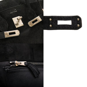 エルメス バーキン25 ドブリス ブラック シルバー金具 □H刻印 ハンドバッグ バッグ 黒 0002 【中古】 HERMES