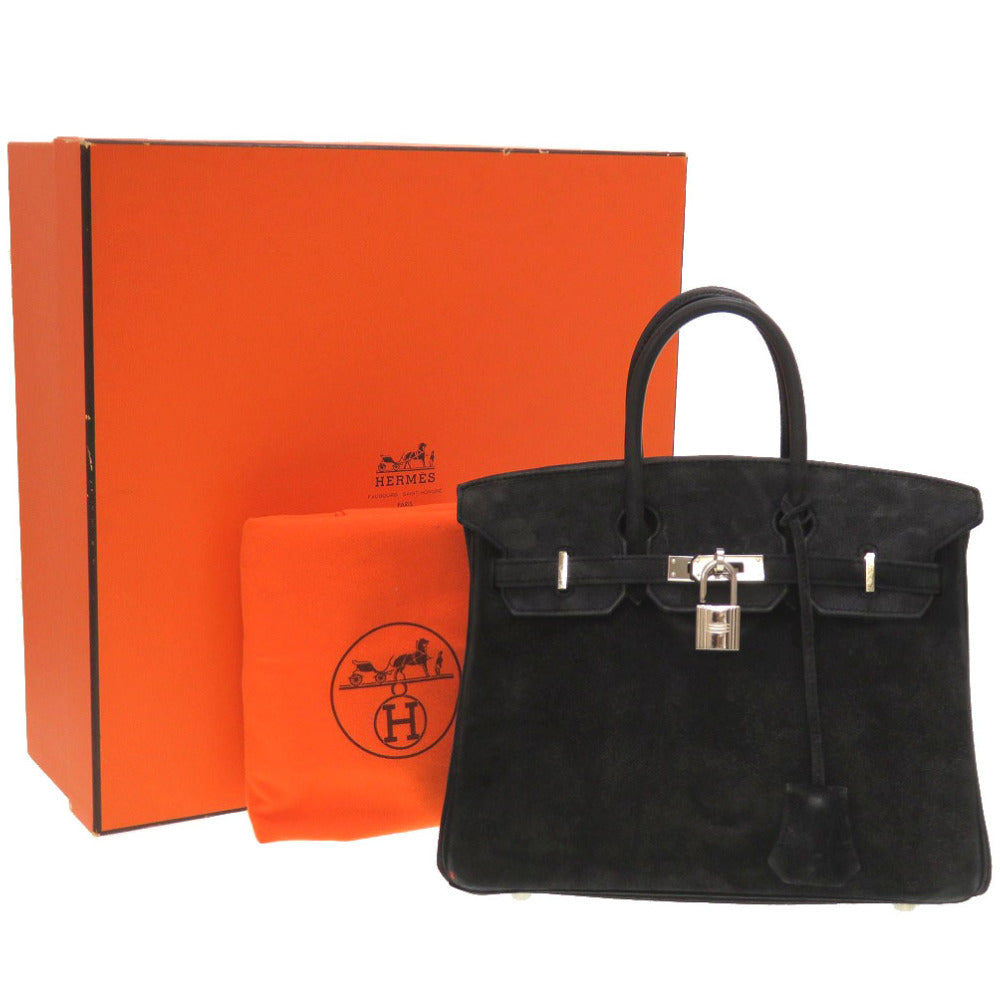 エルメス バーキン25 ドブリス ブラック シルバー金具 □H刻印 ハンドバッグ バッグ 黒 0002 【中古】 HERMES