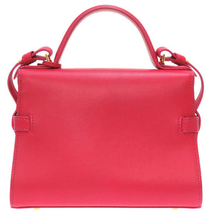 新品同様 デルボー タンペート ミニ レザー フランボワーズ ゴールド金具 ハンドバッグ バッグ レッド 赤 0008 【中古】 DELVAUX