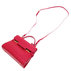 新品同様 デルボー タンペート ミニ レザー フランボワーズ ゴールド金具 ハンドバッグ バッグ レッド 赤 0008 【中古】 DELVAUX