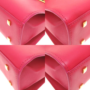 新品同様 デルボー タンペート ミニ レザー フランボワーズ ゴールド金具 ハンドバッグ バッグ レッド 赤 0008 【中古】 DELVAUX