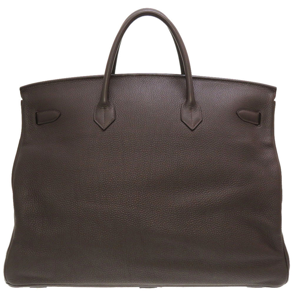 美品 エルメス バーキン50 トリヨンクレマンス エベンヌ シルバー金具 □J刻印 ハンドバッグ バッグ 茶 0009 【中古】 HERMES メンズ