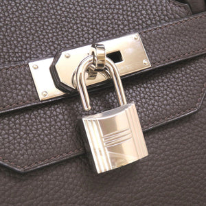 美品 エルメス バーキン50 トリヨンクレマンス エベンヌ シルバー金具 □J刻印 ハンドバッグ バッグ 茶 0009 【中古】 HERMES メンズ