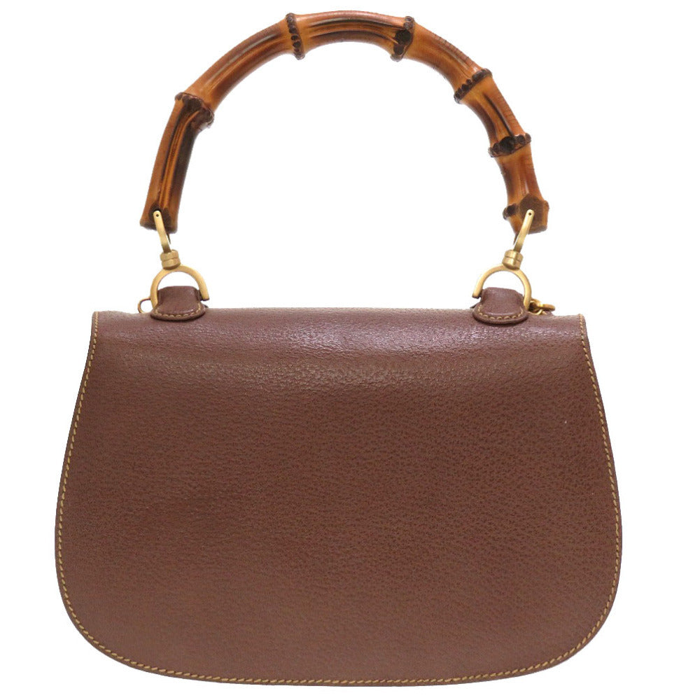 グッチ バンブー レザー ブラウン 000 2113 2WAY ハンドバッグ バッグ 茶 0010 【中古】 GUCCI
