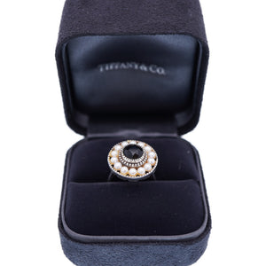 ティファニー ジーグフェルド パール/オニキス シルバー リング 925 指輪 14号 アクセサリー 真珠 0017【中古】TIFFANY&Co. レディース