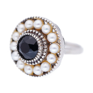 ティファニー ジーグフェルド パール/オニキス シルバー リング 925 指輪 14号 アクセサリー 真珠 0017【中古】TIFFANY&Co. レディース