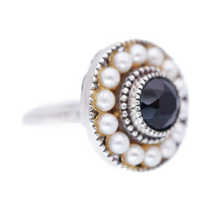 ティファニー ジーグフェルド パール/オニキス シルバー リング 925 指輪 14号 アクセサリー 真珠 0017【中古】TIFFANY&Co. レディース