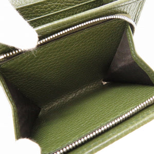 新品同様 グッチ GGマーモント 598587 コンパクトウォレット レザー グリーン 緑 2つ折り財布 財布 0029【中古】GUCCI