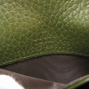 新品同様 グッチ GGマーモント 598587 コンパクトウォレット レザー グリーン 緑 2つ折り財布 財布 0029【中古】GUCCI
