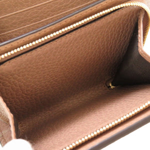 新品 グッチ GGマーモント 598587 コンパクトウォレット GGスプリーム レザー ベージュ ピンク 2つ折り財布 財布 0030【中古】GUCCI