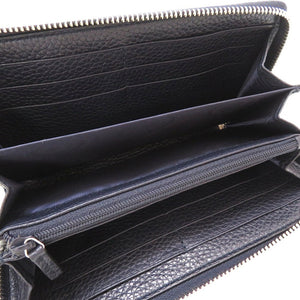 新品同様 グッチ 473928 レザー ネイビー 紺 ラウンドファスナー長財布 財布 0031【中古】GUCCI