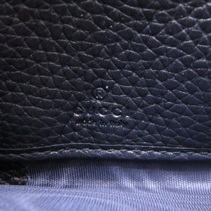 新品同様 グッチ 473928 レザー ネイビー 紺 ラウンドファスナー長財布 財布 0031【中古】GUCCI