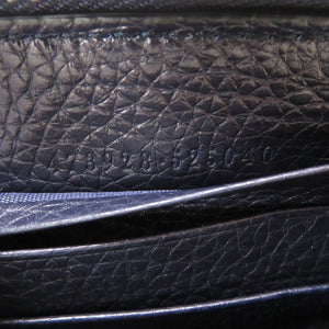 新品同様 グッチ 473928 レザー ネイビー 紺 ラウンドファスナー長財布 財布 0031【中古】GUCCI