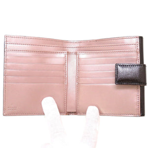 新品 グッチ Gハート コンパクトウォレット 245727 レザー ブラック 黒 Wホック財布 財布 0032【中古】GUCCI
