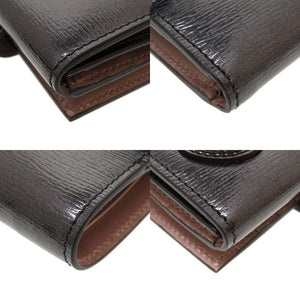 新品 グッチ Gハート コンパクトウォレット 245727 レザー ブラック 黒 Wホック財布 財布 0032【中古】GUCCI