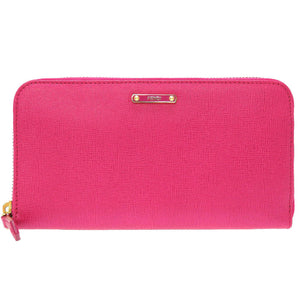 新品同様 フェンディ 8M0299 ロゴ レザー ピンク ラウンドファスナー長財布 財布 0034【中古】FENDI