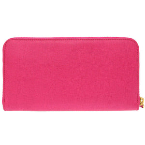 新品同様 フェンディ 8M0299 ロゴ レザー ピンク ラウンドファスナー長財布 財布 0034【中古】FENDI