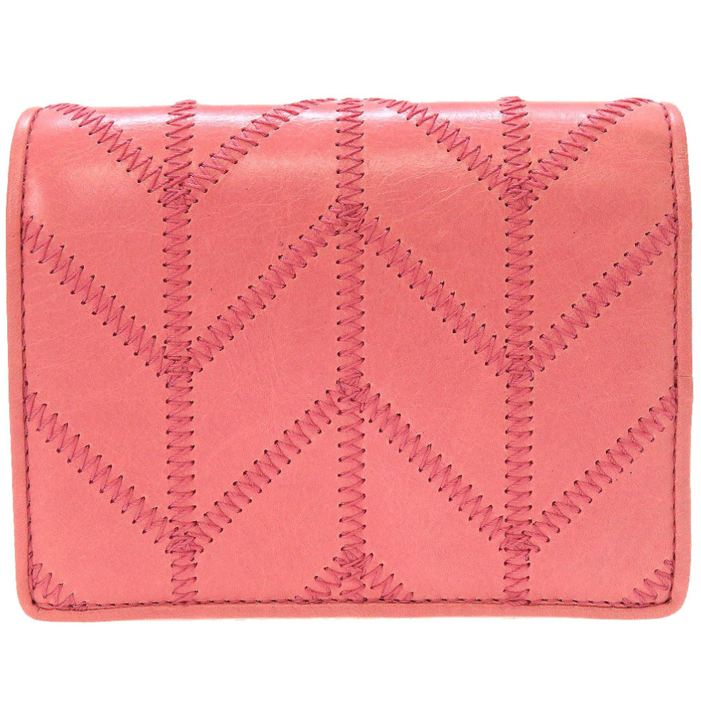 未使用 ミュウミュウ 5MV204 コンパクトウォレット レザー ピンク 2つ折り財布 財布 0035【中古】miu miu