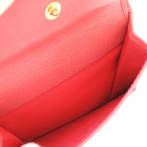 未使用 ミュウミュウ 5MV204 コンパクトウォレット レザー ピンク 2つ折り財布 財布 0035【中古】miu miu