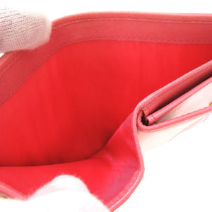 未使用 ミュウミュウ 5MV204 コンパクトウォレット レザー ピンク 2つ折り財布 財布 0035【中古】miu miu