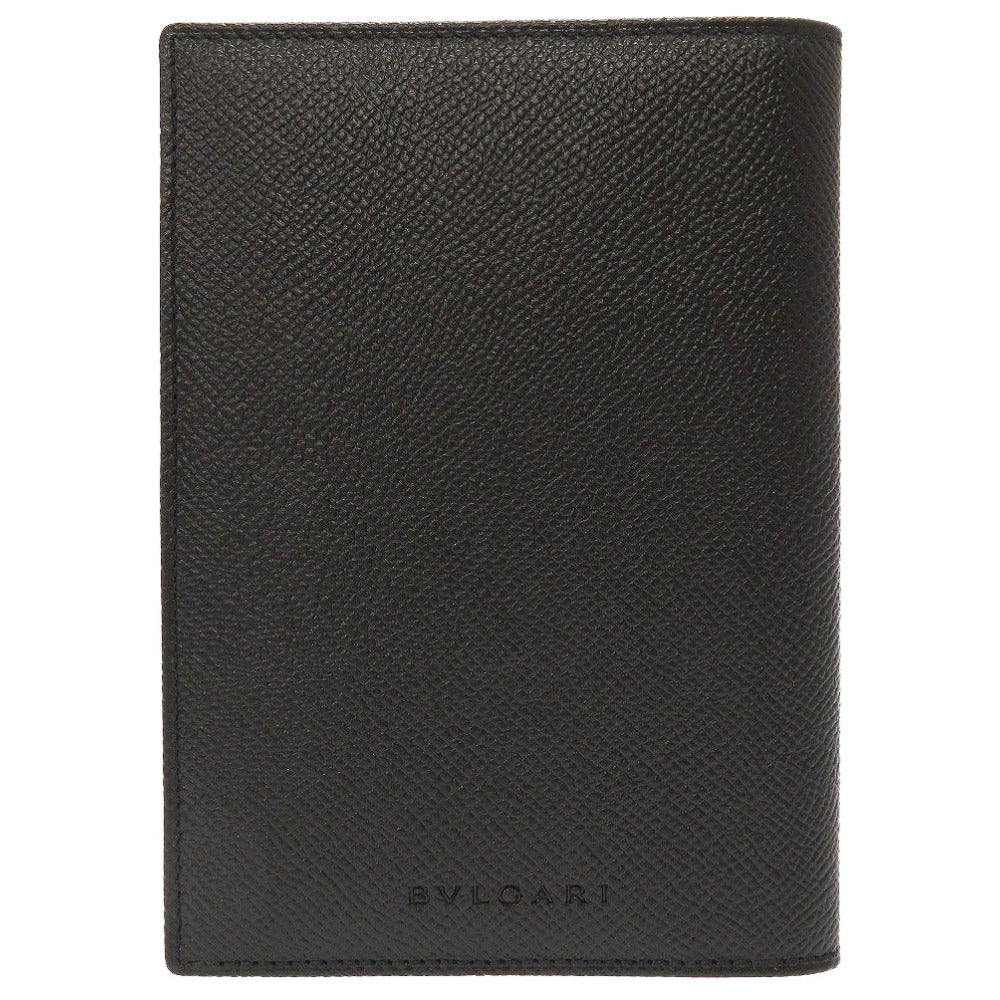 新品同様 ブルガリ レザー ブラック 黒 パスポートケース パスケース 0036【中古】BVLGARI