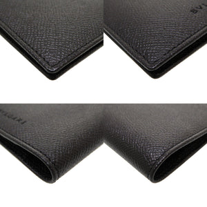 新品同様 ブルガリ レザー ブラック 黒 パスポートケース パスケース 0036【中古】BVLGARI