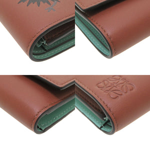 未使用 ロエベ スタジオジブリ コラボ C643S33X05 千と千尋の神隠し ススワタリ スモールバーティカルウォレット レザー ブラウン 茶 3つ折り財布 財布 0038【中古】LOEWE