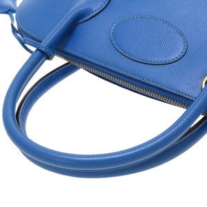 美品 エルメス ボリード35 クシュベル ブルーフランス ゴールド金具 □D刻印 ハンドバッグ バッグ 青 0043 【中古】 HERMES