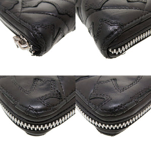 美品 クロムハーツ セメタリ―クロス  レザー ブラック ラウンドファスナー 長財布 財布 黒 0044 【中古】 CHROME HEARTS メンズ