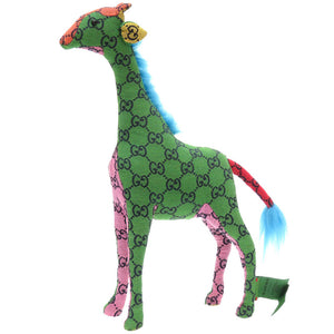 新品同様 グッチ デコラティブ 670233 キリン GGキャンバス グリーン ピンク 麒麟 0045【中古】GUCCI