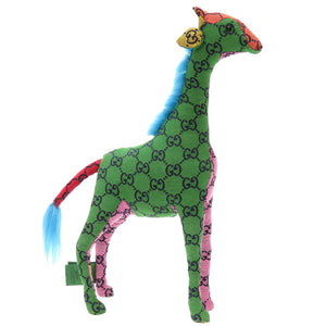 新品同様 グッチ デコラティブ 670233 キリン GGキャンバス グリーン ピンク 麒麟 0045【中古】GUCCI