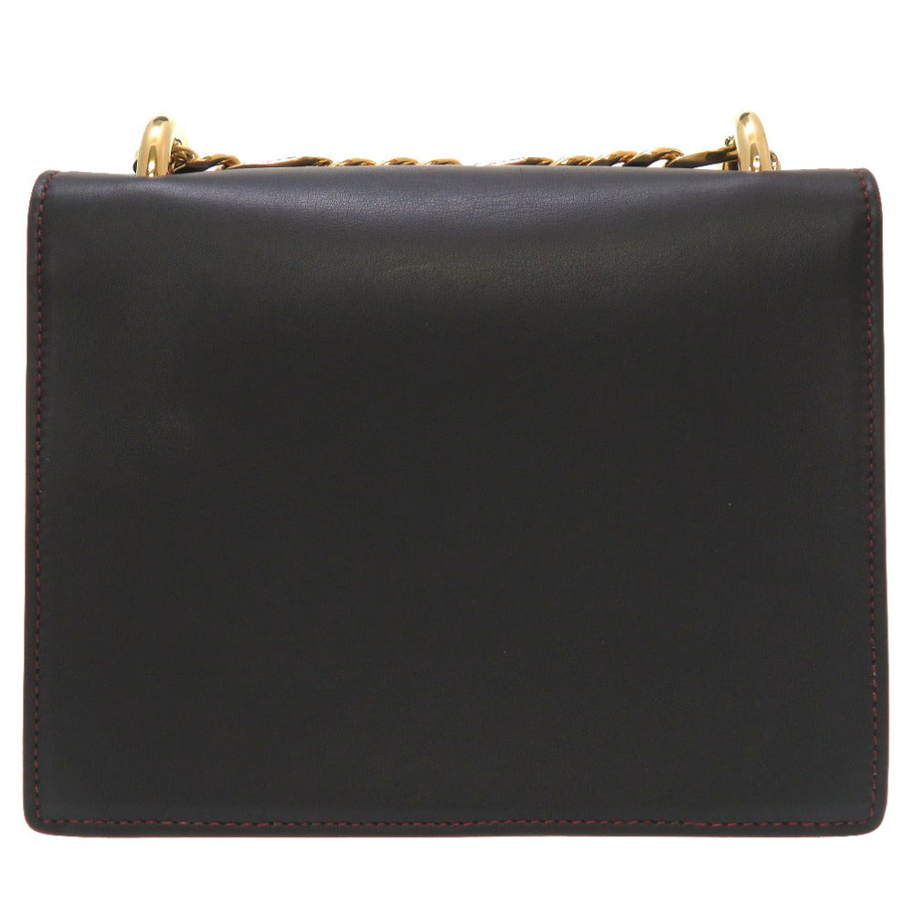 美品 バルマン ロゴプレート レザー ネイビー ゴールド金具 ショルダーバッグ バッグ 紺 0046 【中古】 BALMAIN