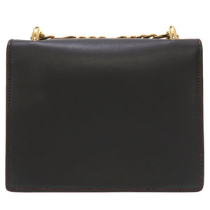 美品 バルマン ロゴプレート レザー ネイビー ゴールド金具 ショルダーバッグ バッグ 紺 0046 【中古】 BALMAIN