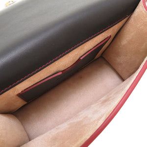 美品 バルマン ロゴプレート レザー ネイビー ゴールド金具 ショルダーバッグ バッグ 紺 0046 【中古】 BALMAIN