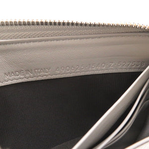 新品同様 バレンシアガ 490625 レザー グレー ラウンドファスナー長財布 財布 0052【中古】BALENCIAGA