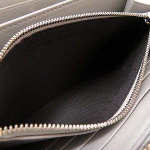 新品同様 バレンシアガ 490625 レザー グレー ラウンドファスナー長財布 財布 0052【中古】BALENCIAGA