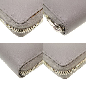 新品同様 バレンシアガ 490625 レザー グレー ラウンドファスナー長財布 財布 0052【中古】BALENCIAGA
