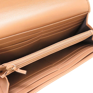 未使用 グッチ 323396 グッチシマ レザー ベージュ 2つ折り長財布 財布 0053【中古】GUCCI