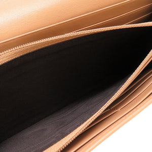 未使用 グッチ 323396 グッチシマ レザー ベージュ 2つ折り長財布 財布 0053【中古】GUCCI