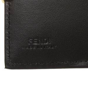 新品 フェンディ 8M0420 コンパクトウォレット レザー ブラック 黒 2つ折り財布 財布 0055【中古】FENDI
