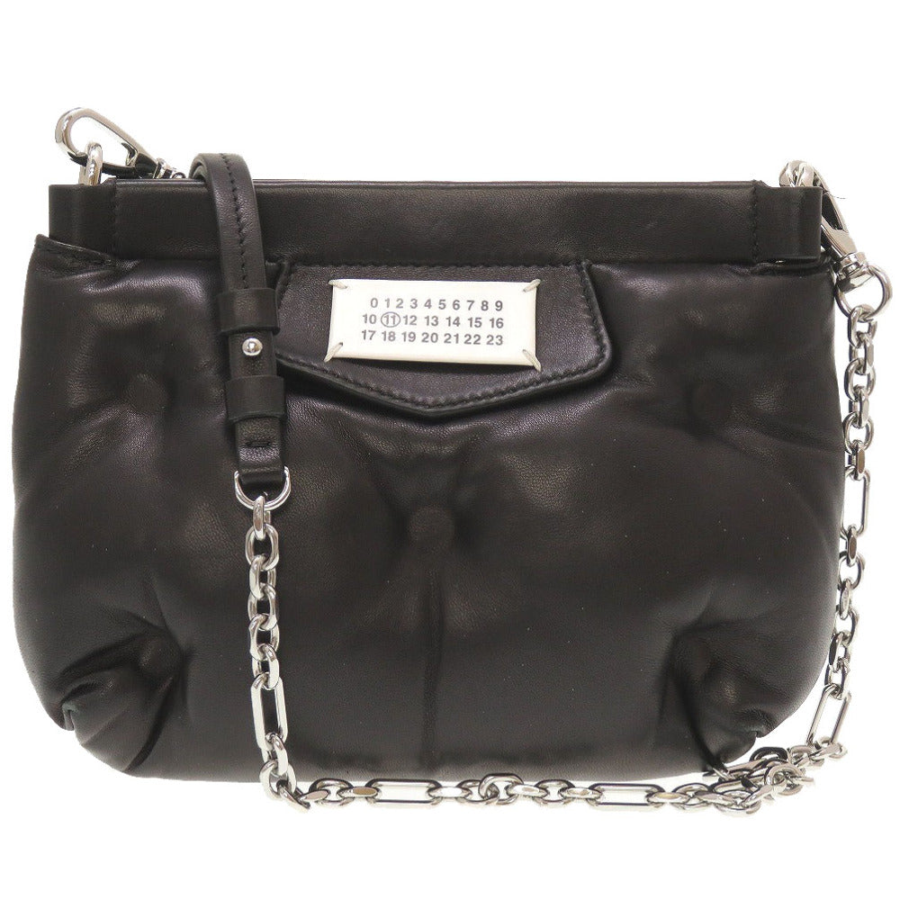 美品 メゾンマルジェラ グラムスラム レッドカーペット ミニ レザー ブラック 黒 チェーン ショルダーバッグ 0060【中古】Maison Margiela