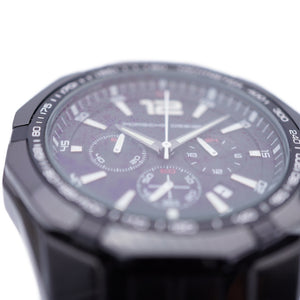 美品 ポルシェデザイン クロノグラフ 180’811 クオーツ 腕時計 SS ブラック 黒文字盤 0062【中古】Porsche Design メンズ