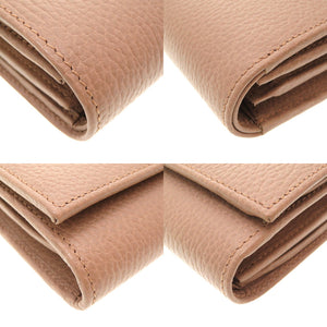未使用 グッチ GGマーモント レザー ピンク ゴールド金具 598587 二つ折り財布 財布 0064 【中古】 GUCCI