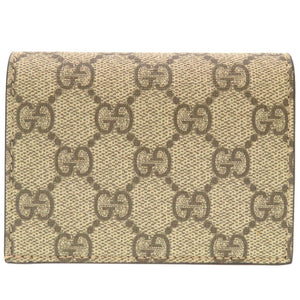 未使用 グッチ GGスプリーム ボスコ アップリケ 506277 ベージュ レッド 二つ折り財布 財布 0065 【中古】 GUCCI