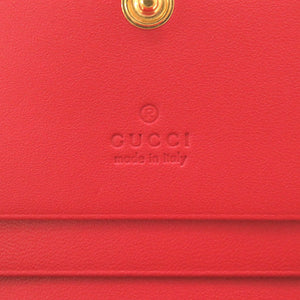 未使用 グッチ GGスプリーム ボスコ アップリケ 506277 ベージュ レッド 二つ折り財布 財布 0065 【中古】 GUCCI