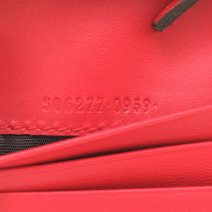 未使用 グッチ GGスプリーム ボスコ アップリケ 506277 ベージュ レッド 二つ折り財布 財布 0065 【中古】 GUCCI