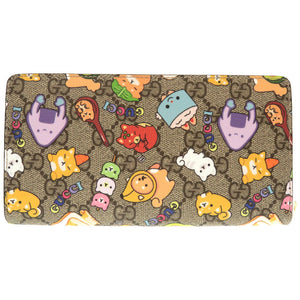 未使用 グッチ GGスプリーム アニマル プリント 736772 ラウンドファスナー 長財布 0066 【中古】 GUCCI