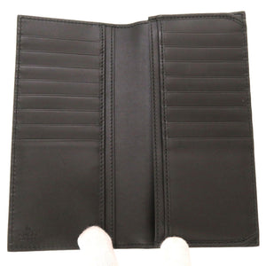 新品同様 グッチ ゴースト GHOST レザー ブラック ブルー イエロー 448466 長財布 財布 黒 0067 【中古】 GUCCI メンズ